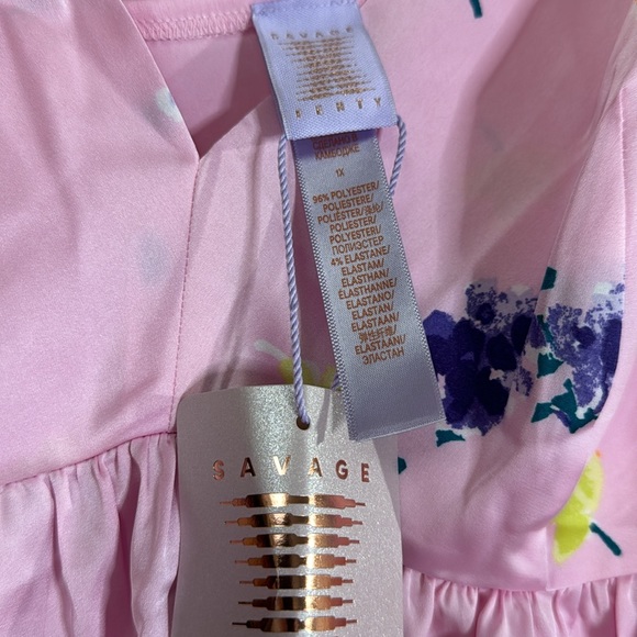 NWT Savage x Fenty rhianna  Pink floral lingerie Nighty sleep tank top 1X - Picture 5 of 8